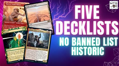 historic no banned list decks|mtg historic ban list.